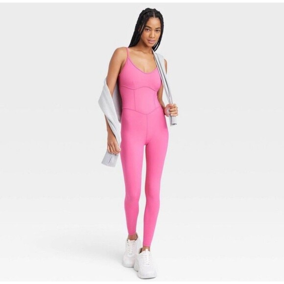 Women's Corset Bodysuit - JoyLab - Lip Gloss Hot Pink, S Small - Picture 1 of 8